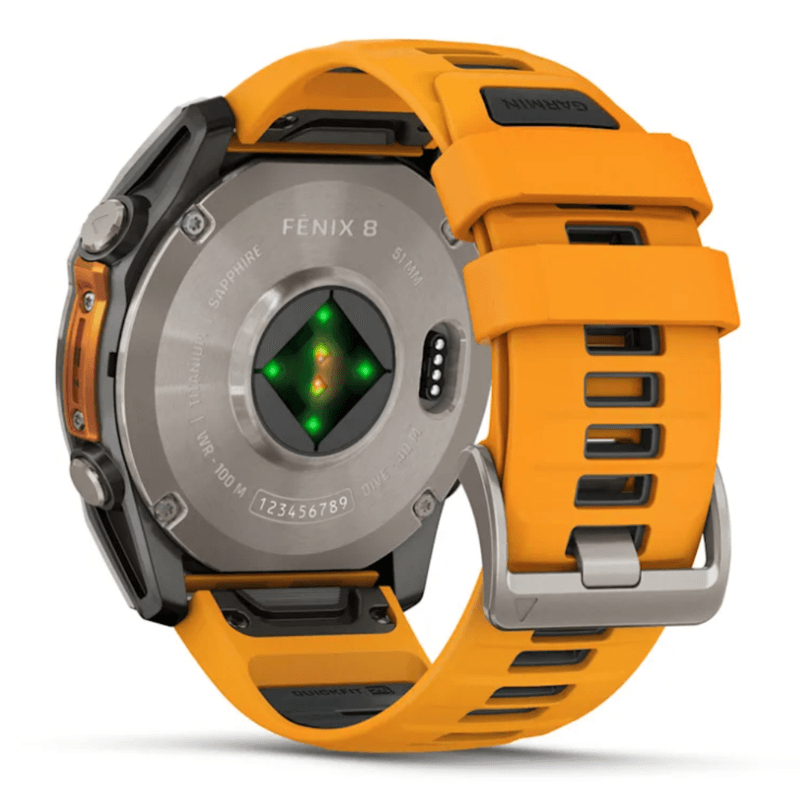 Relógio Garmin Fenix 8 AMOLED Titanium Sapphire Orange 51mm