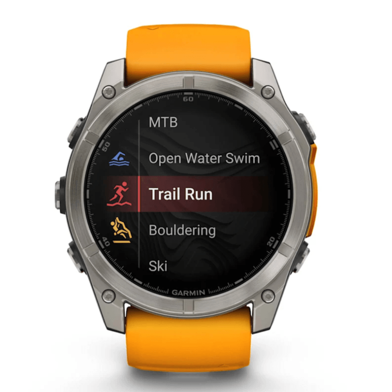 Relógio Garmin Fenix 8 AMOLED Titanium Sapphire Orange 51mm