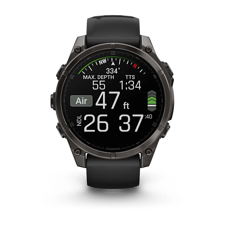 Relógio Garmin Fenix 8 AMOLED Titanium Sapphire Preto 47mm