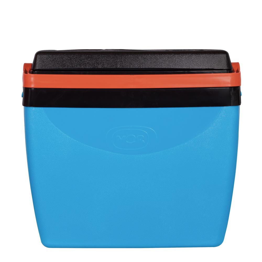 Caixa térmica 34L Azul com Laranja Mor 50 Latas Cooler Alça - Mec