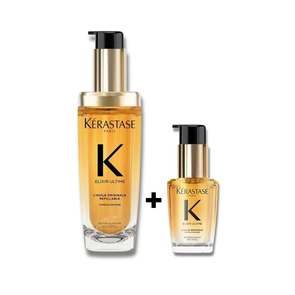 Kérastase ティーインペリアル新品3本セット Kit Viagem Kérastase Elixir Ultime L'huile Originale 75ml + Mini