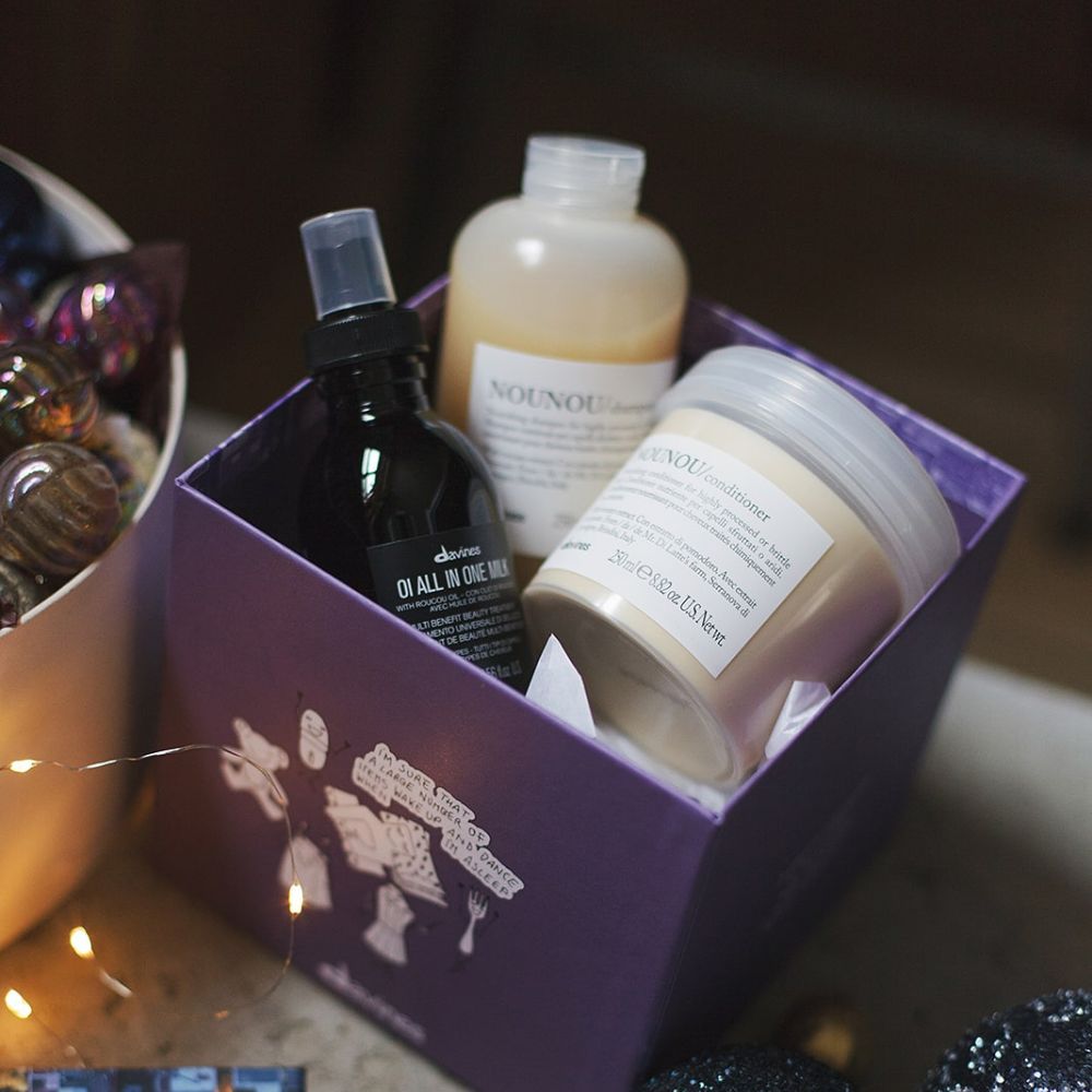 Kit Davines Nounou - Shampoo 250ml + Condicionador 250ml + Leave