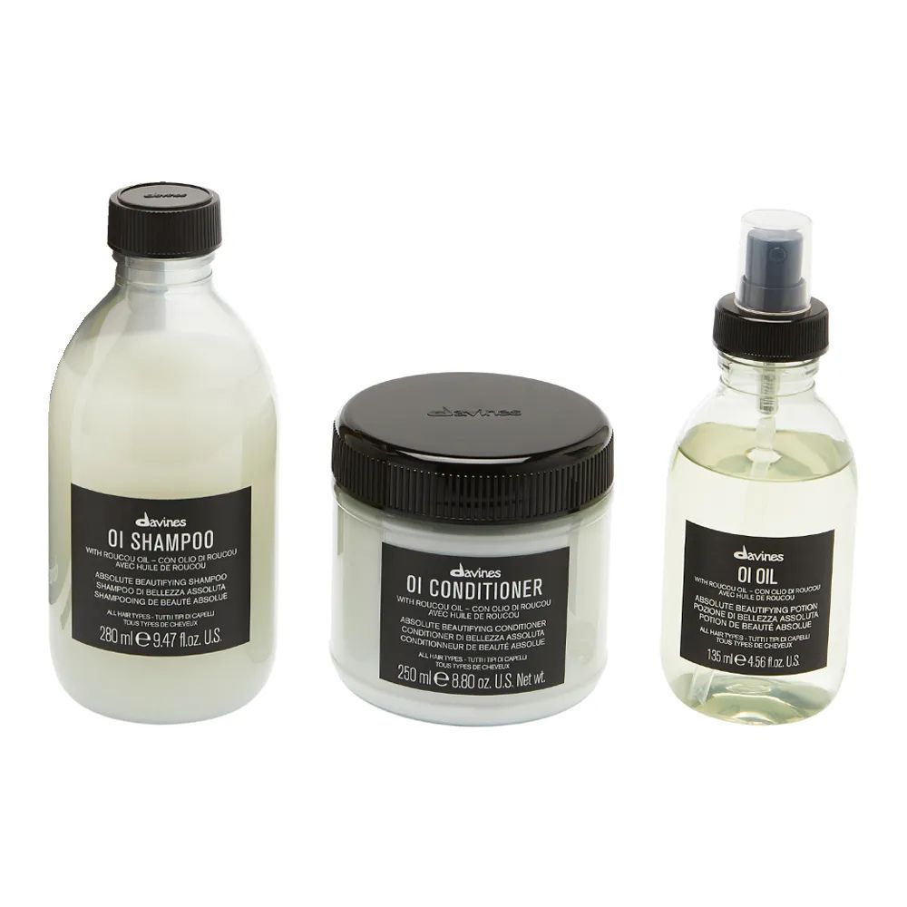 Kit Davines Oi - Shampoo 280ml + Condicionador 250ml + Óleo