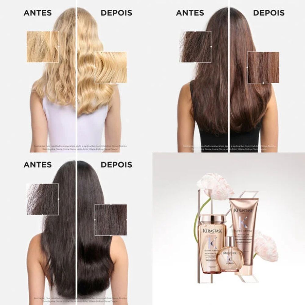Kit Kerastase Gloss Absolu Rotina Antifrizz + Tangle Teezer