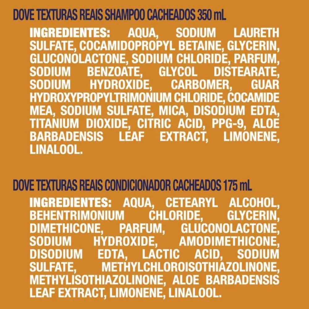 KIT DOVE TEXTURAS REAIS CACHEADOS SH 350ML E COND COND 175ML