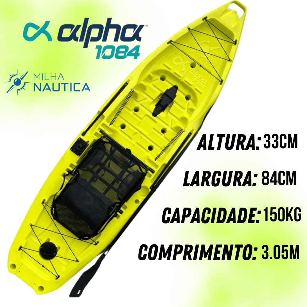 Caiaque Alpha Com Pedal Crossdrive Milha Náutica Neon - SCPesca