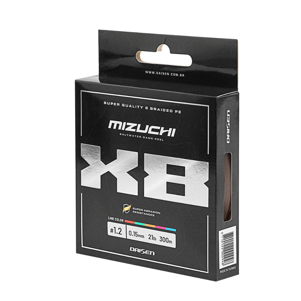 LINHA MULTIFILAMENTO 8X MIZUCHI MULTICOLOR PE 5 0,34 57LB 300MT