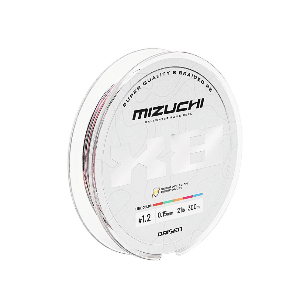 LINHA MULTIFILAMENTO 8X MIZUCHI MULTICOLOR PE 5 0,34 57LB 300MT