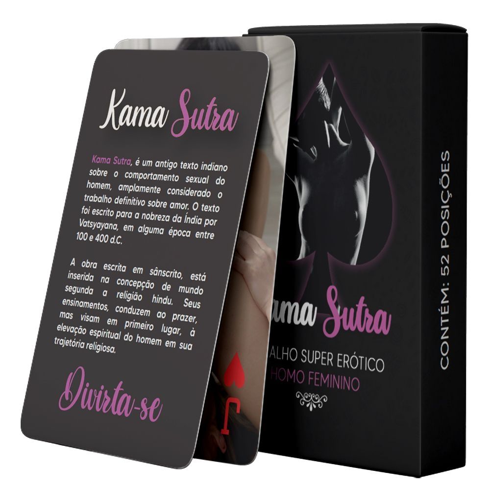 Baralho Erótico Kama Sutra Lésbico Soft 55 Cartas - Dona Moça Store