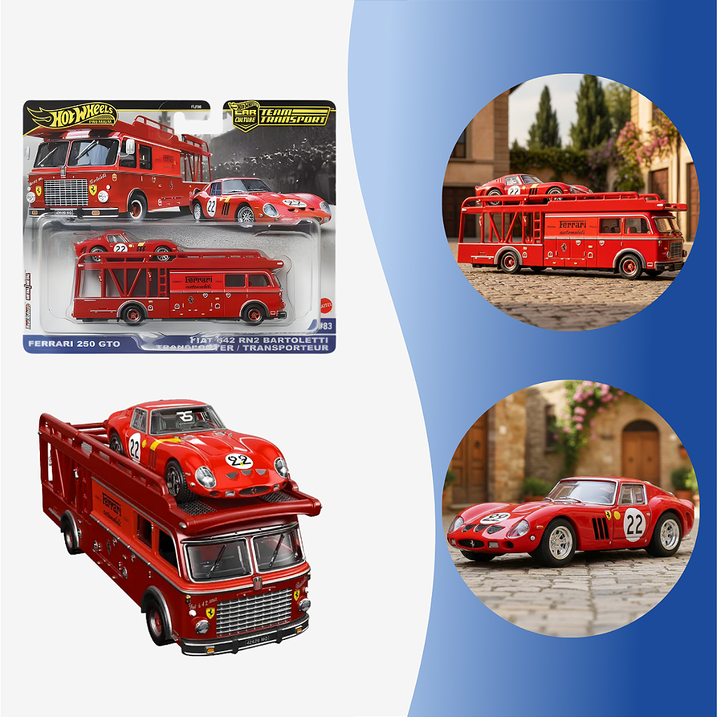 Hot Wheels Team Transport Ferrari 250 Gto Fiat 642 Mattel - Prime