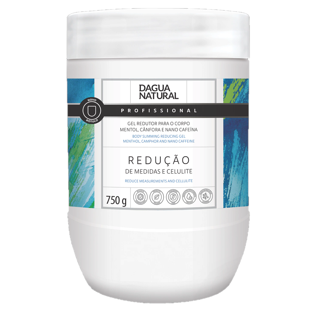 Gel Redutor Mentol Cânfora e Nano Cafeína 750g D'Agua Natural