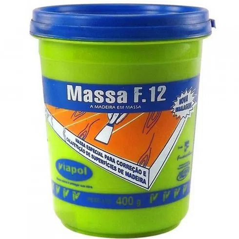 Massa Para Madeira F-12 Nó de Pinus Lata 400G - VIAPOL - Comercial