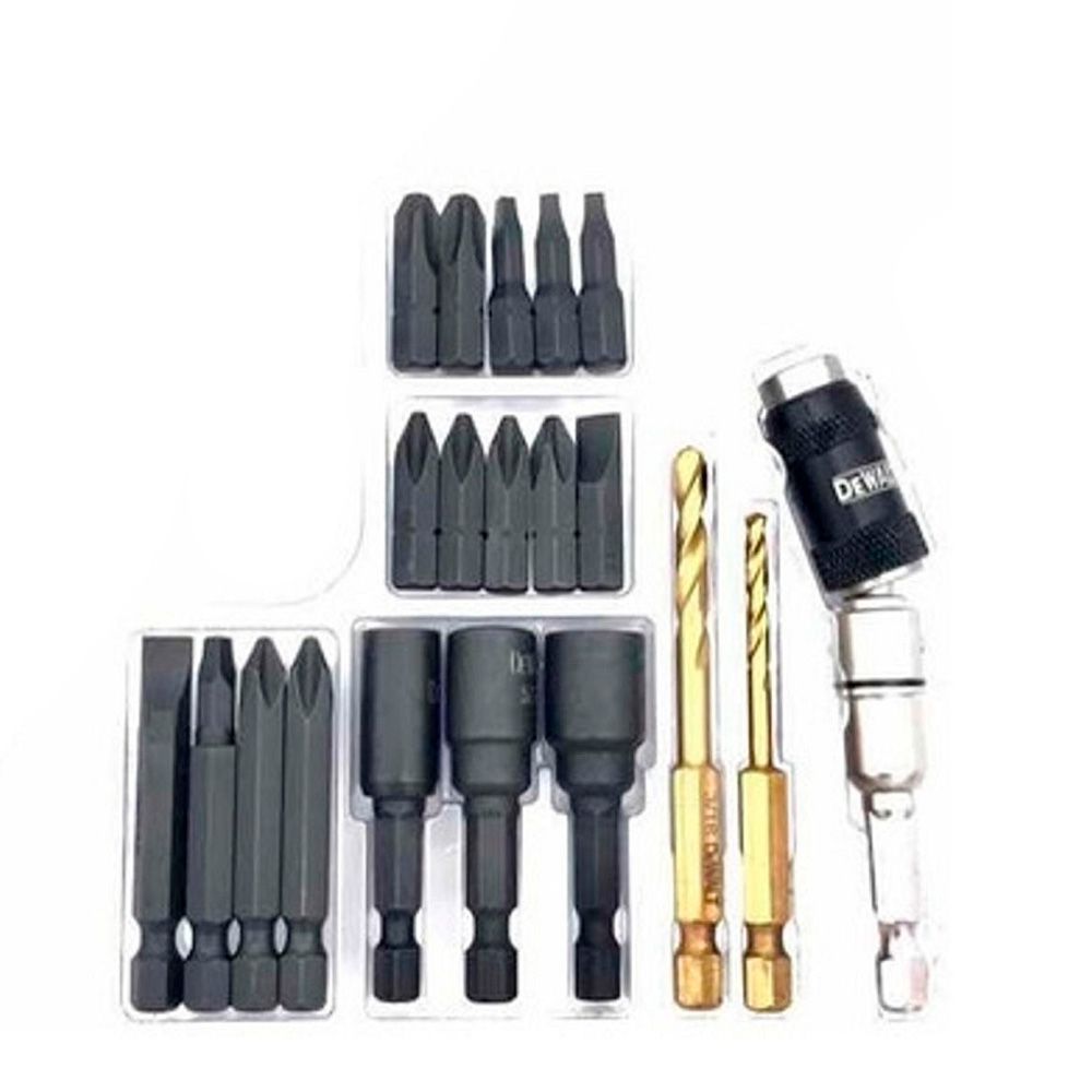 Jogo de 20 Pontas para Parafusar com Estojo Magnetico e Extensor Articulavel Alto Impacto Dewalt DWMTCIR20 Arcazul Ferramentas Ferramentas Eletricas Maquinas e Acessorios em Curitiba