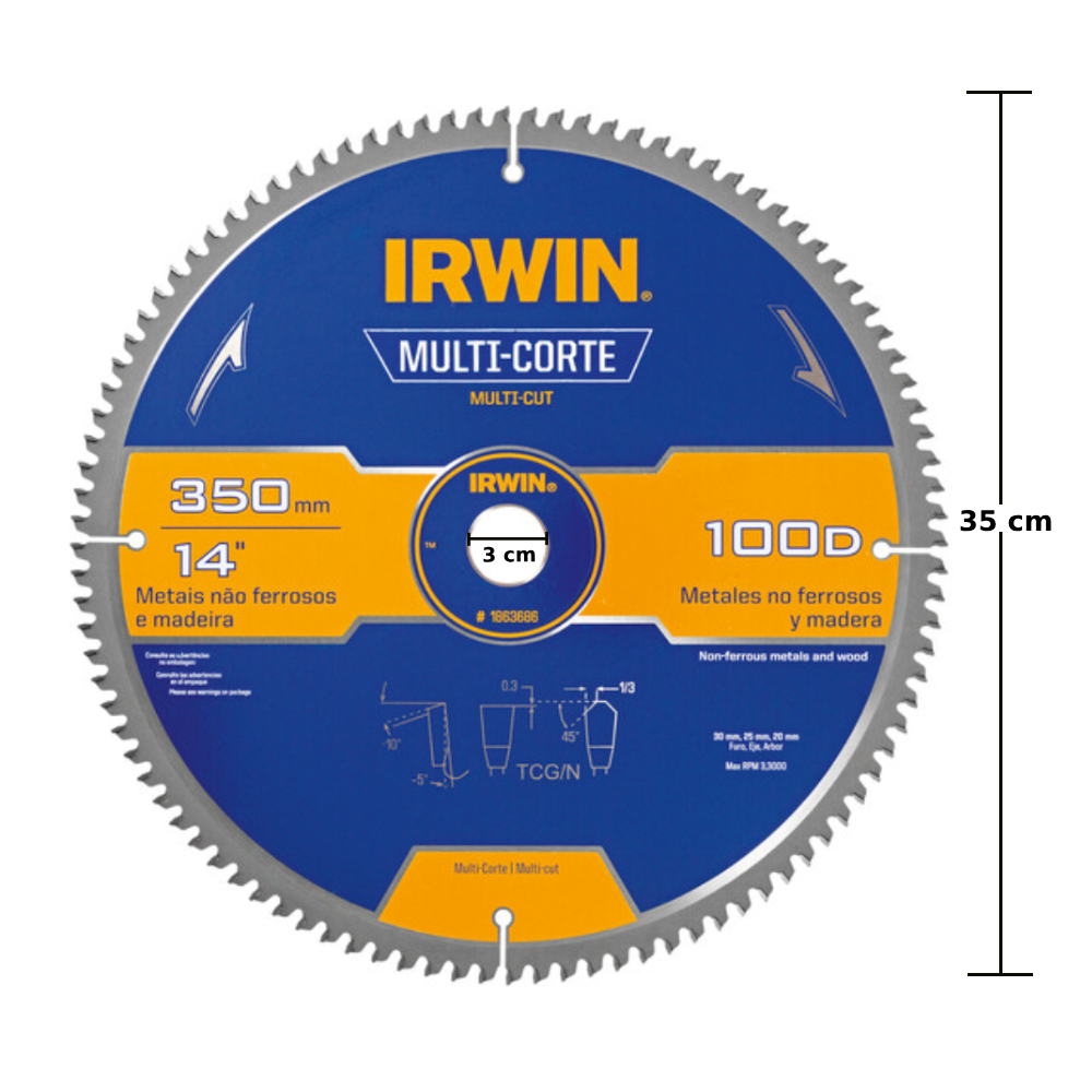 Disco Lâmina de Serra Multi Corte Aluminio Madeira MDF 14