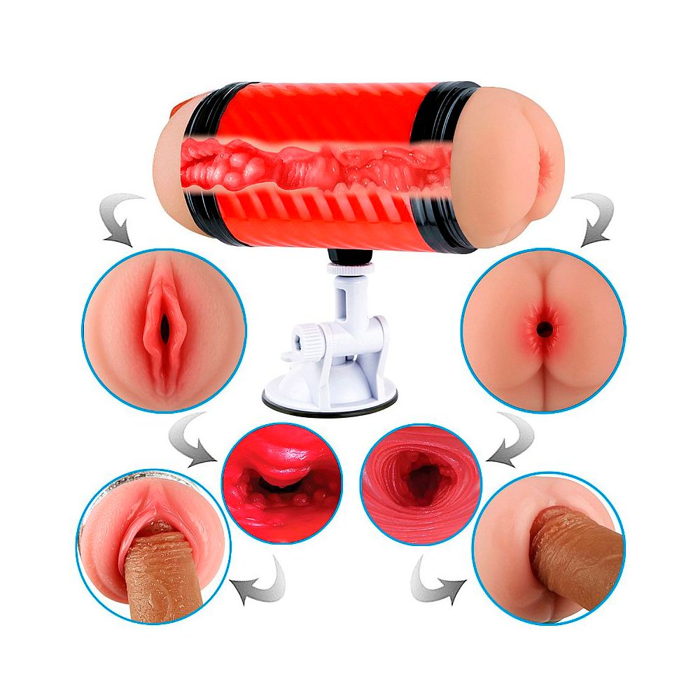 DOUBLE PUMP PUSSY II - Masturbador Duplo Para Sexo Vaginal E Anal Com  Texturas Internas - 19 X 7 Cm - Lust of Love - Sex Shop Online com  Vibradores, Masturbadores e Produtos de Alta Qualidade