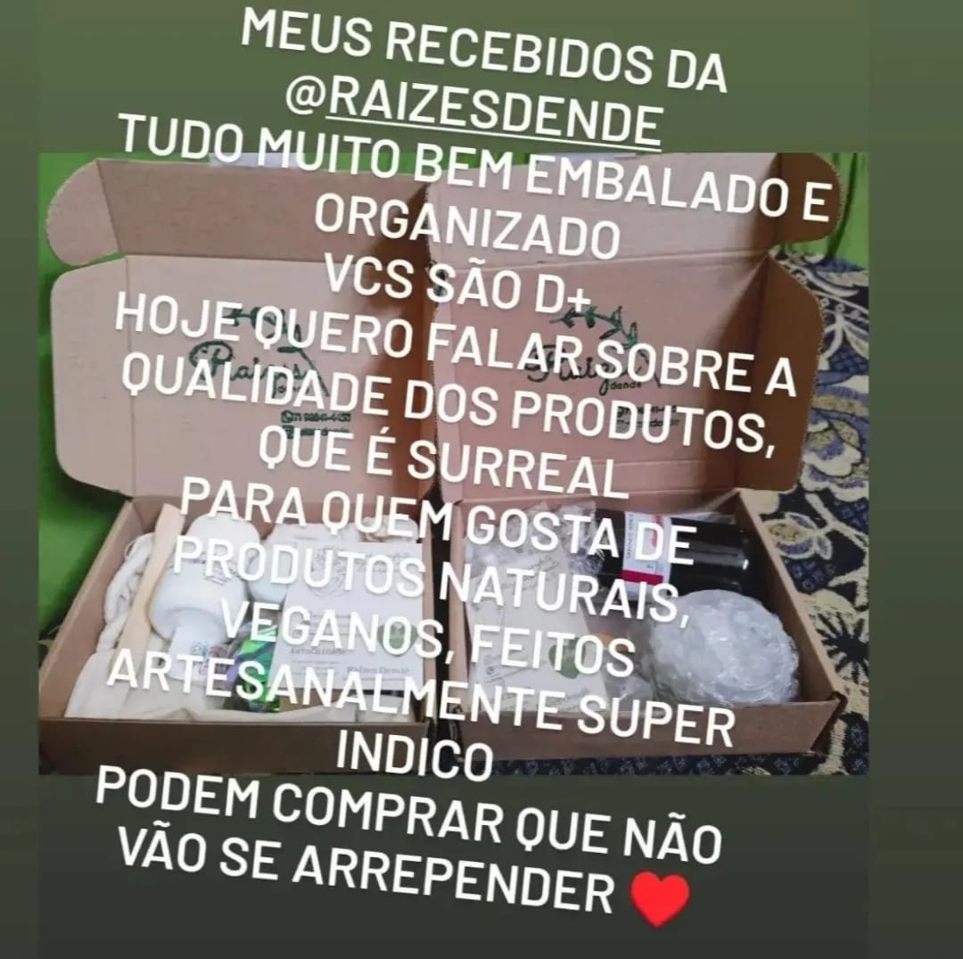 Opinião de cliente da Raízes Dendê