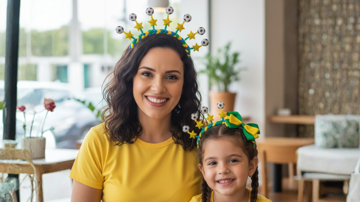 Tiaras para Cabelo com As Cores da Seleção Brasileira