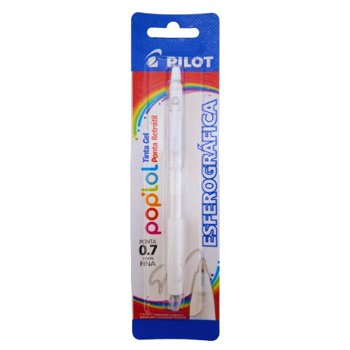 Caneta Esferográfica 0.7mm Pop'lol Cor Branco Pilot - Jully
