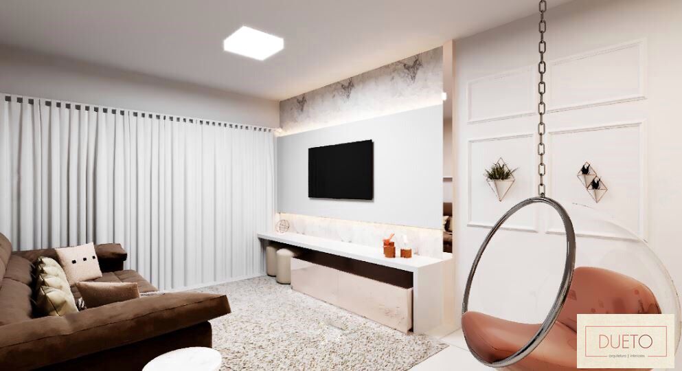 Decoração online - Sala com TV