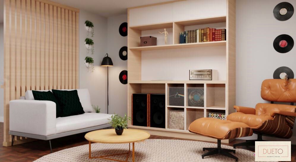 Decoração online - Sala ripado