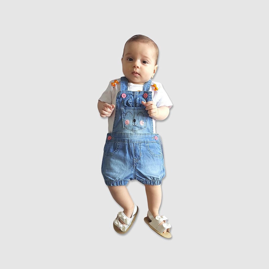 Jardineira Jeans Balonê Bebê Menina Jhump Club - Jhump Club | Moda Infantil  Especializada em Jeans