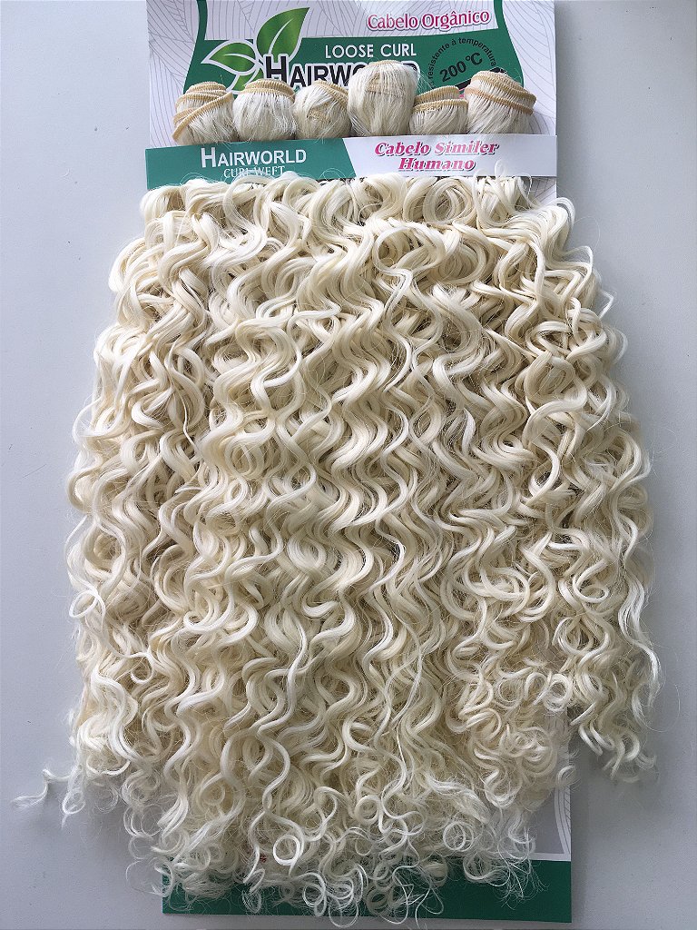 Cabelo Orgânico Cacheado 65cm 300 Gramas 8 Telas ( Informe a cor desejada  por mensagem apos a compra) - Espaço Linda