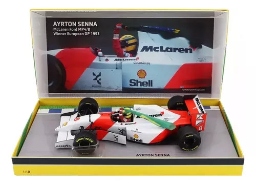 Miniatura F1 Ayrton Senna Mclaren Mp4/8 1/18 1993 Donington Park