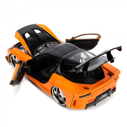 Miniatura Han E Mazda Rx-7 C/ Boneco Velozes E Furiosos 1/24