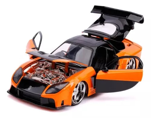 Miniatura Han E Mazda Rx-7 C/ Boneco Velozes E Furiosos 1/24