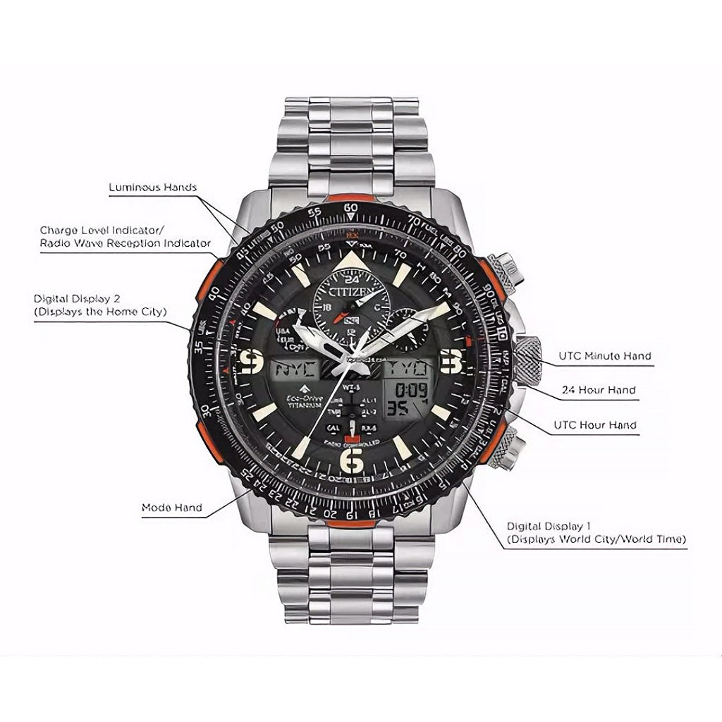 Relógio Citizen Jy8108-53e Skyhawk A-t Titanium Ed. Limitada