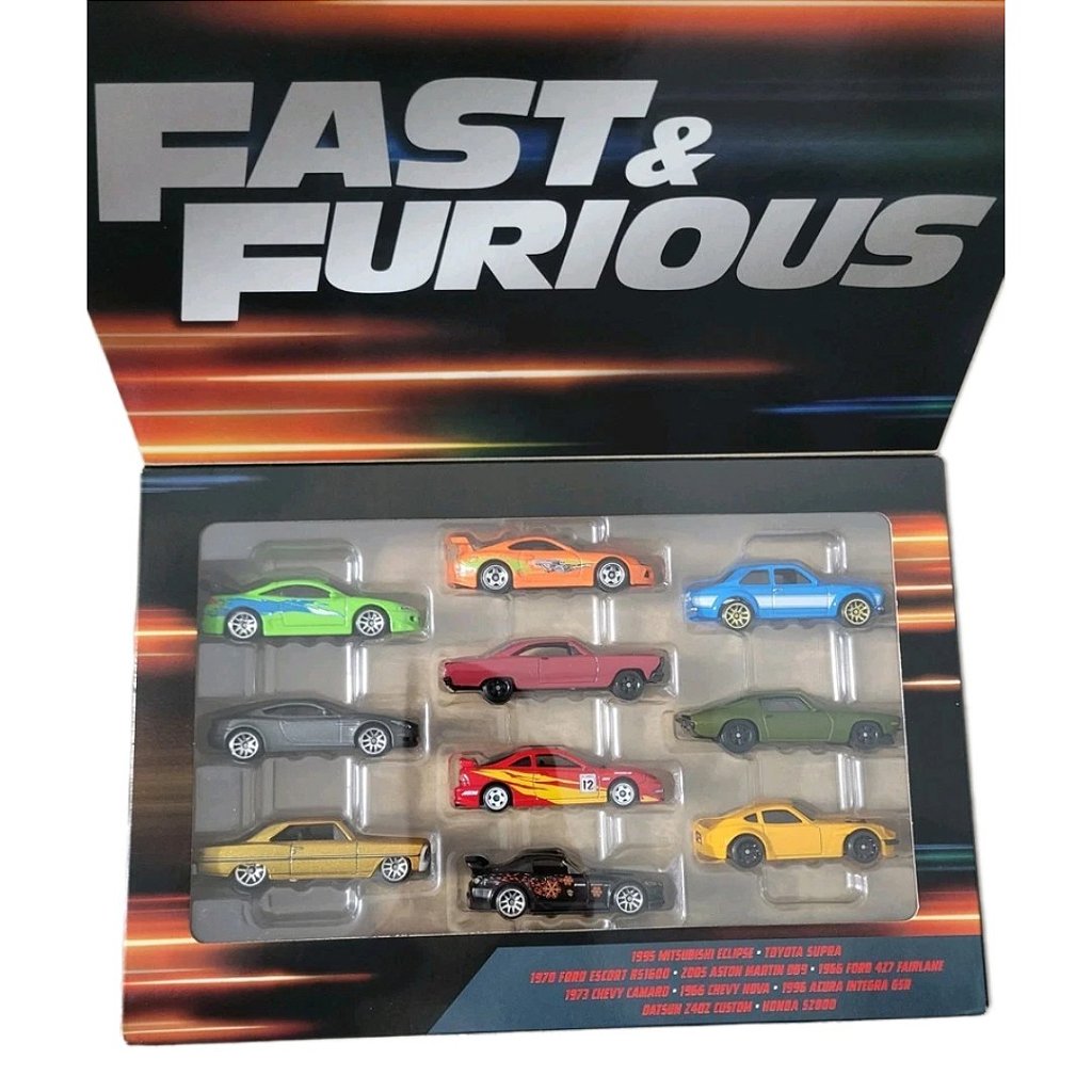Conjunto Hot Wheels Velozes e Furiosos series 10 carros 1/64
