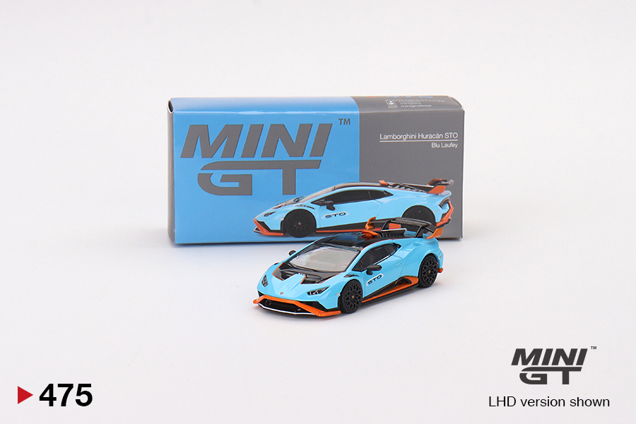 Lamborghini Huracán STO Blue Laufey MINI GT 1/64 - AutoMOTIVO Store