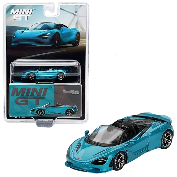 NO GUARD OKEY 最新マーチ リンガーT ブルー Mc Laren 750S Spider Belize Blue MINI GT 1/64 - AutoMOTIVO Store