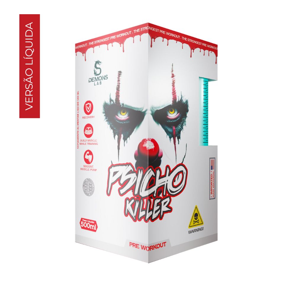 PSYCHO SOUL　AND PSYCHO KILLER GRIP FINAL Pre Treino Liquido Psicho Killer Fruit Punch 500ml Demons