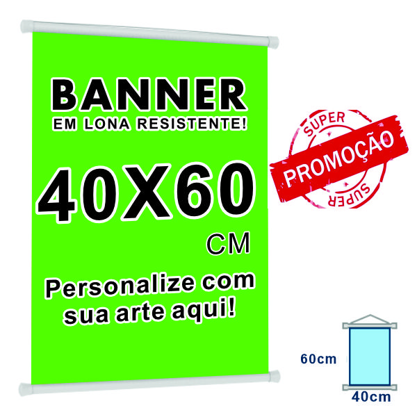 Banner personalizado 40X60cm - na promoção - Loja Vitrine Gráfica