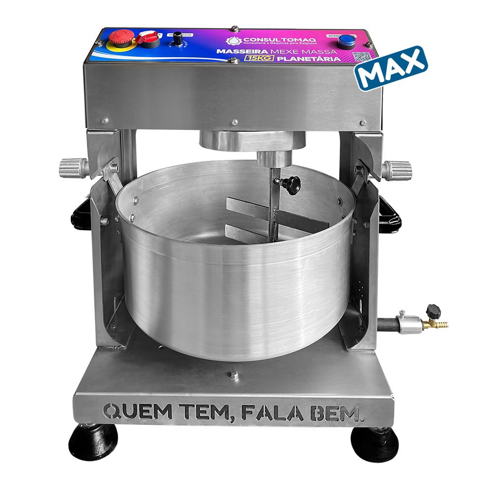 Masseira Mexe Massa Turbo 15kg MAX, Estrutura e Panela de Inox