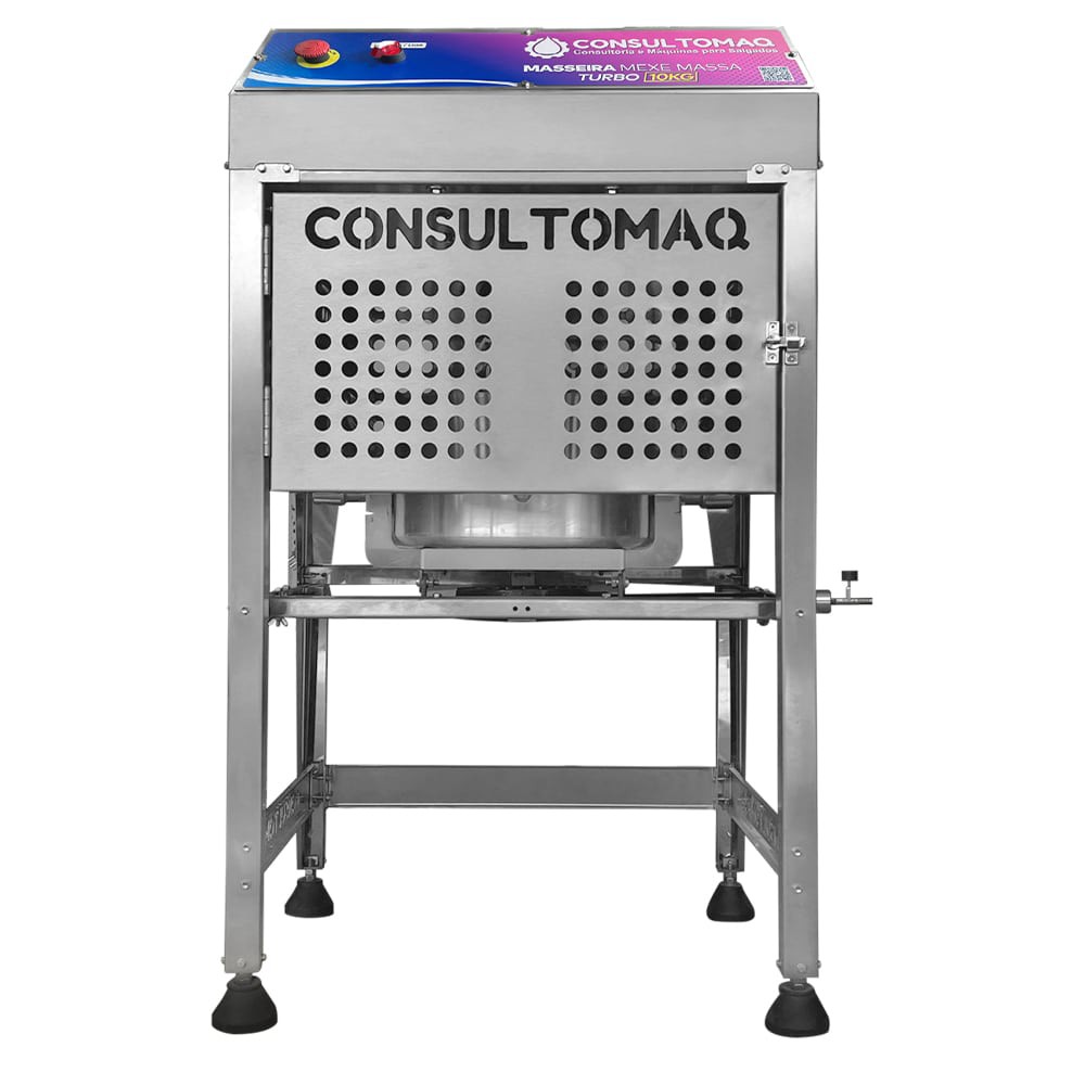 Masseira de Salgados Mexe Massa Turbo 10Kg, Estrutura Aço Inox