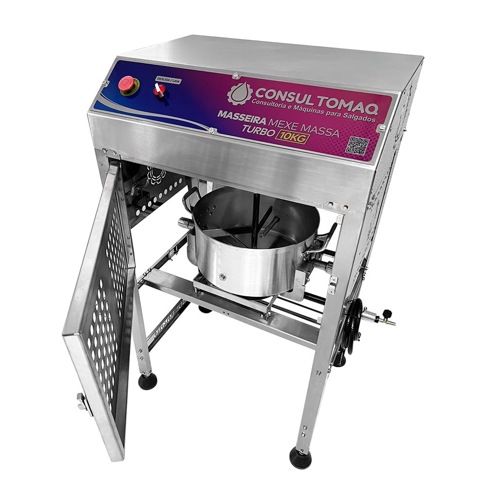 Masseira de Salgados Mexe Massa Turbo 10Kg, Estrutura Aço Inox