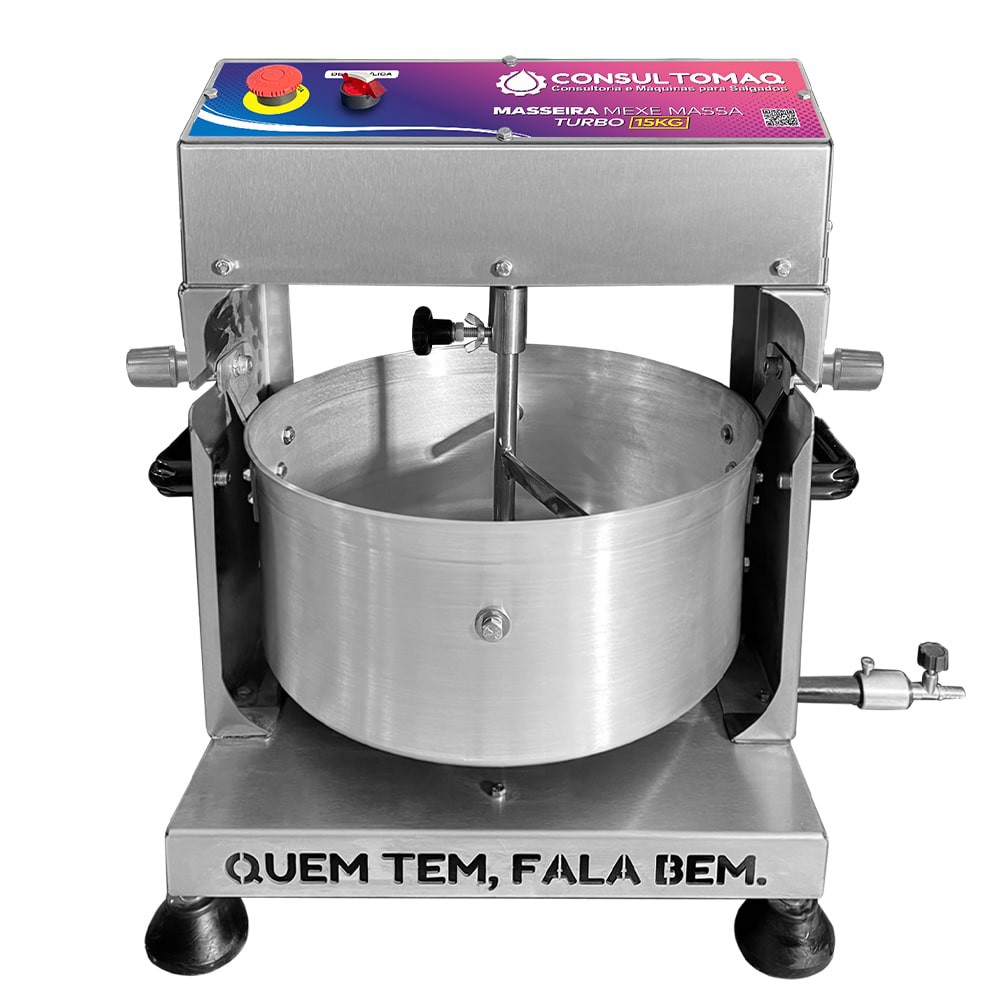 Masseira Mexe Massa Turbo 15kg, Estrutura e Panela de Inox - Loja