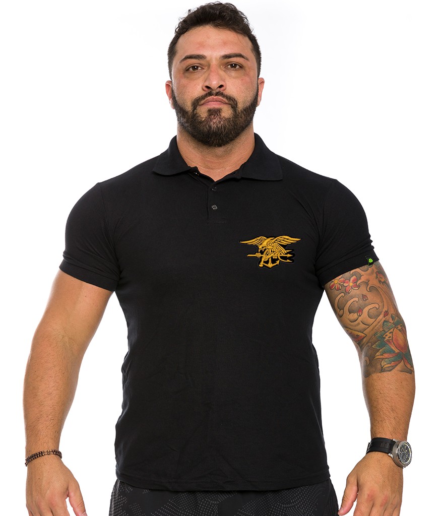 Camiseta Gola Polo Masculina Navy Seals Tático Militar