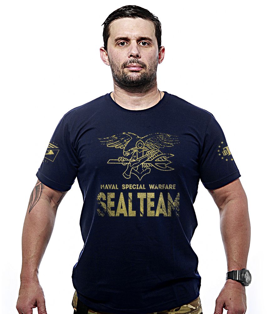 Camiseta Masculina Seal Team Naval Special Warfare Gold Line
