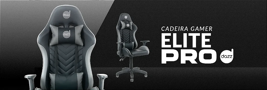 Cadeira Gamer Dazz Elite Pro preta e cinza