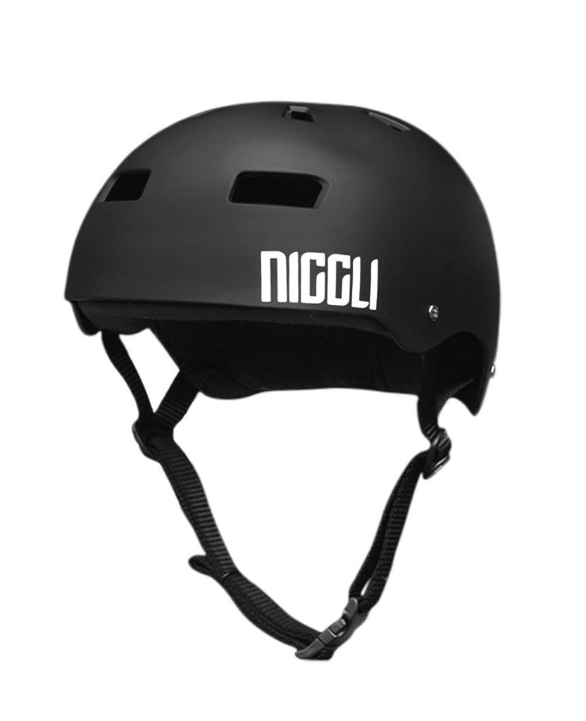 Capacete Niggli Pads Iron Profissional - Preto Fosco fita preta -  CrazyInRollerS Skate Shop