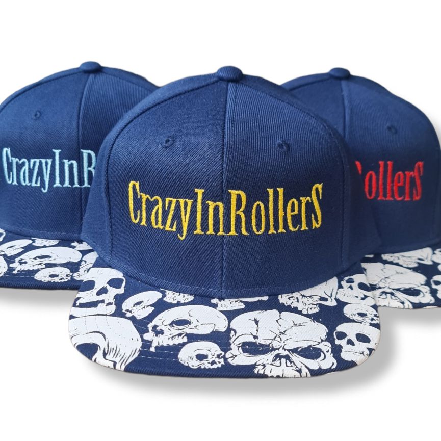 Boné Patins CrazyInRollerS aba reta Caveira - Azul - CrazyInRollerS Skate  Shop