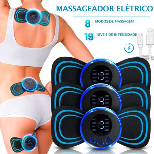 Mini Massageador Portátil Elétrico Recarregável para dores musculares