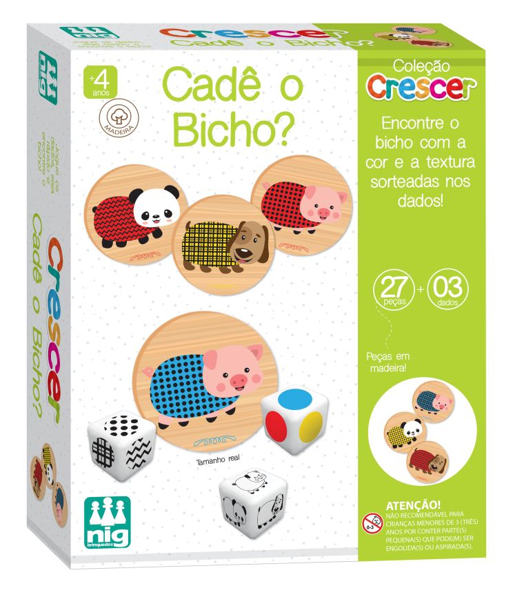 Jogo Educativo - em madeira - Cadê o bicho? - NIG - Ludolica