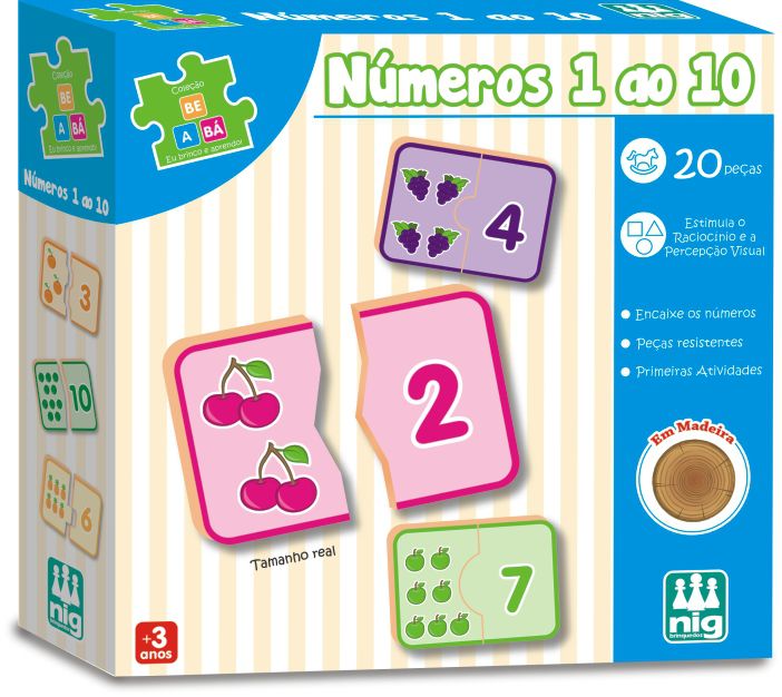 Jogo Quebra Cabeça - Tabuleiro com Números Ilustrado Pedagógico 3D