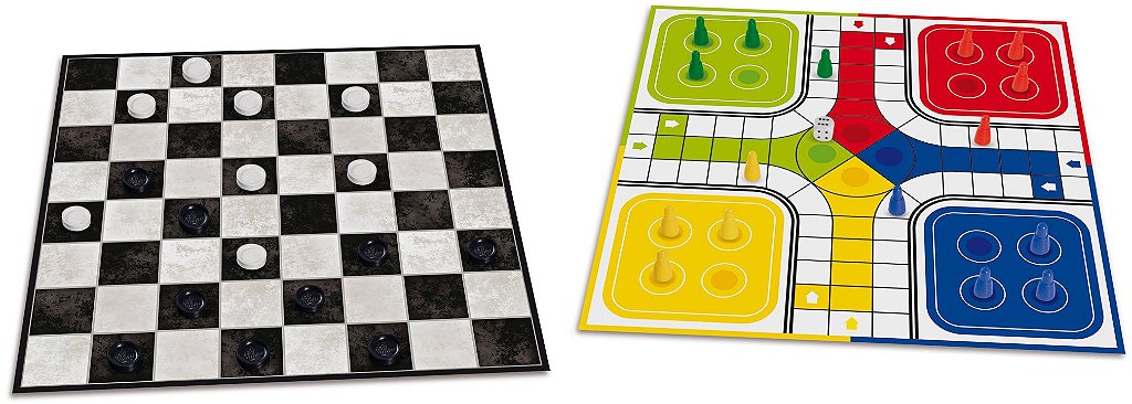 Jogo de Ludo Clássico Tabuleiro Em Mdf Maninho