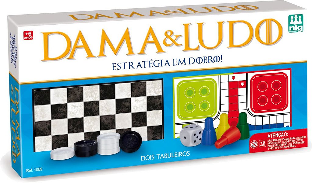 Jogo de Ludo Clássico Tabuleiro Em Mdf Maninho