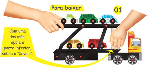 Caminhão Cegonha de Brinquedo de Madeira Infantil Carimbras